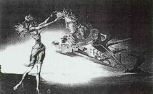 Haga click para ver la imagen ampliada 1946_11_desert trilogy - apparition of a woman and suspended architecture in the desert - for 'de.jpg